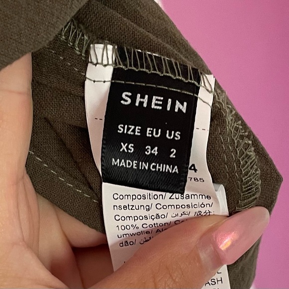 Army green dress with a lace top. - Picture 3 of 3